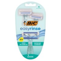 BIC Easyrinse 4 Blades Razors, 2 count