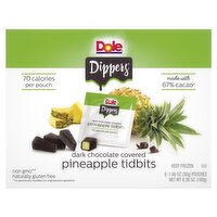 Dole Dippers Dark Chocolate Covered Pineapple Tidbits, 1.06 oz, 6 count