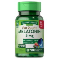 Nature's Truth Vitamins Fast Dissolve Melatonin Dietary Supplement, 5 mg, 90 count