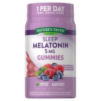 Nature's Truth Vitamins Sleep Melatonin Gummies Dietary Supplement, 5 mg, 60 count