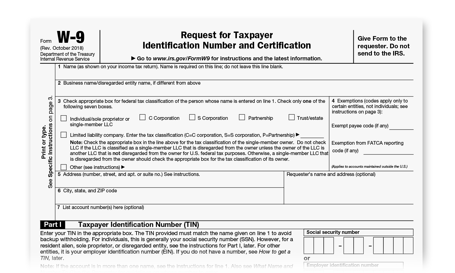 Federal Form W-9