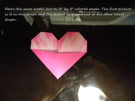 Origami, heart, index card, hobby, paper .  Free tutorial with pictures on how to fold an origami shape in under 5 minutes by paper folding, paper folding, and paper folding with index cards. Inspired by crafts, hearts, and hearts. How To posted by Rachel's Craft Channel. Difficulty: Easy. Cost: No cost. Steps: 2