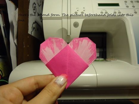 Origami, heart, index card, hobby, paper .  Free tutorial with pictures on how to fold an origami shape in under 5 minutes by paper folding, paper folding, and paper folding with index cards. Inspired by crafts, hearts, and hearts. How To posted by Rachel's Craft Channel. Difficulty: Easy. Cost: No cost. Steps: 2