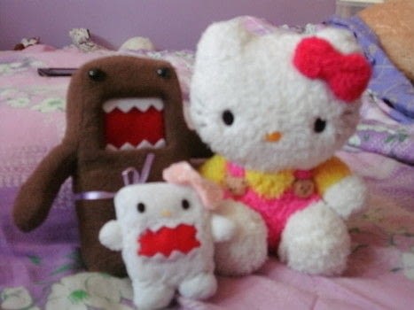 Domo and Hello Kitty lovechild? .  Make a food plushie in under 60 minutes by sewing with felt, felt, and felt. Inspired by hello kitty, domo kun, and domo kun. Creation posted by Kim S. Difficulty: Easy. Cost: Cheap.