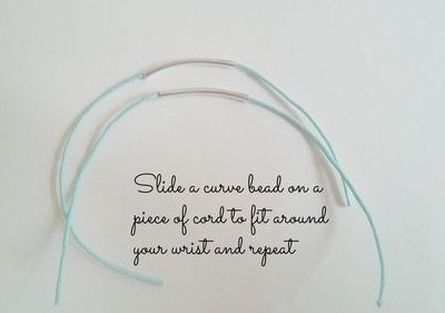 How to braid a braided bead bracelet. Curved Bead Cord Bracelet - Step 2