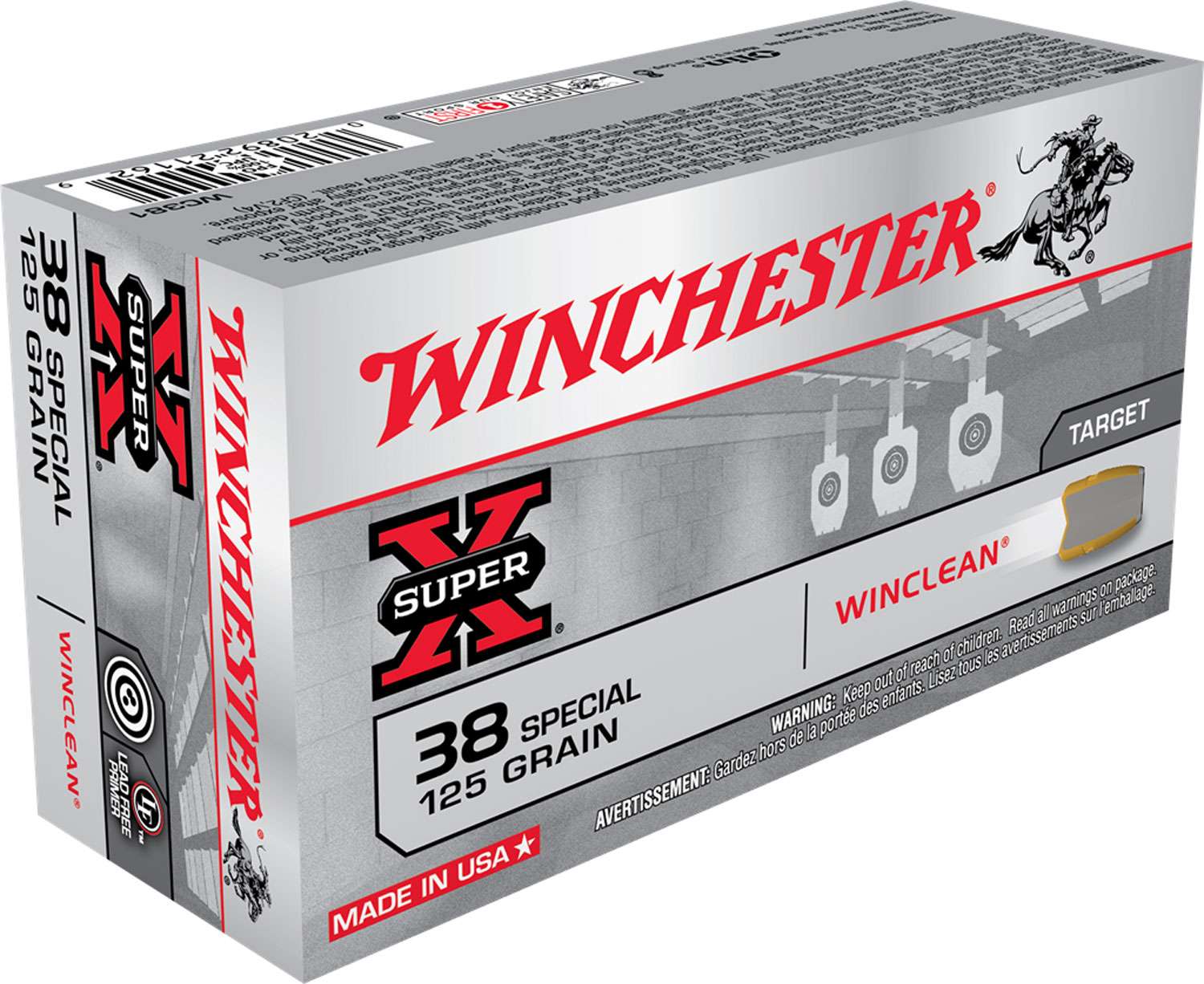 Winchester Ammo WC381 Super-X 38 Special 125 gr Brass Enclosed Base 50 ...