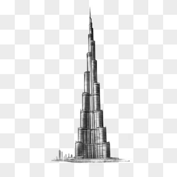 Baixe Torre Burj Khalifa em Dubai, EAU - Desenho do Arranha-céu Mais ...