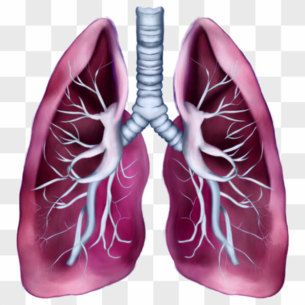 Download Anatomy of Lungs: Upper and Lower Lobes Highlighted PNG Online ...