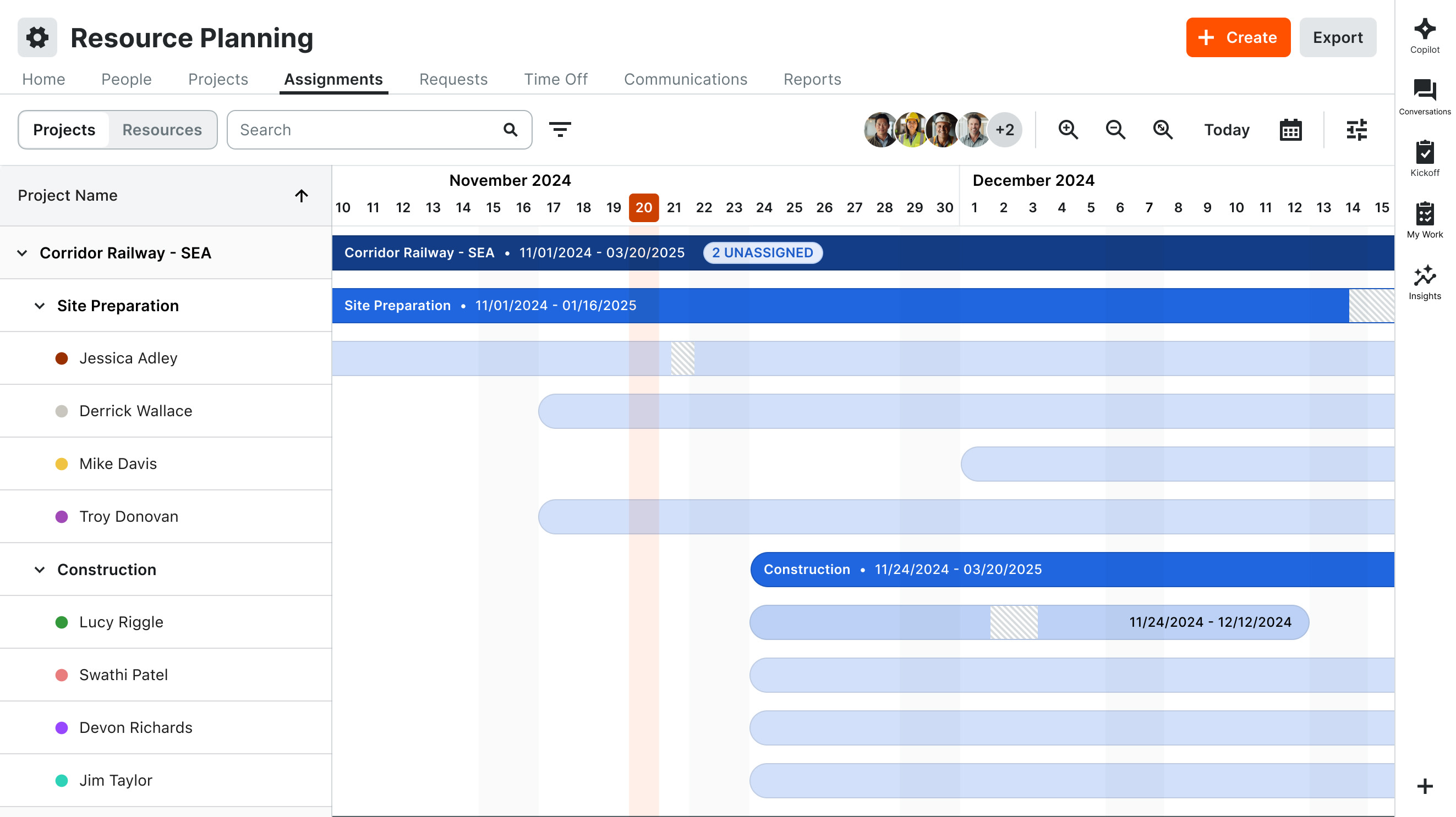 Resource Planning Product Screen