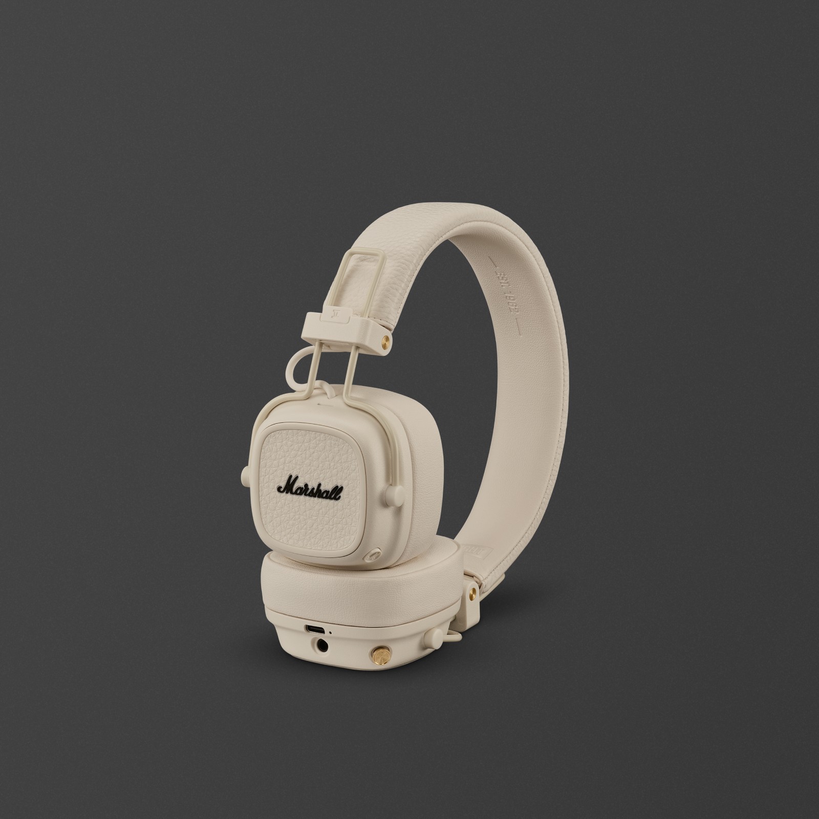 Marshall Major V on-ear headphones in cream.