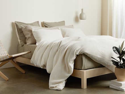 Waffle Duvet Cover Set Shown In A Room