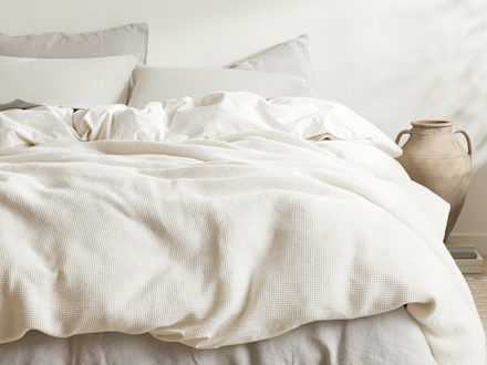 Waffle Duvet Cover Set Shown In A Room