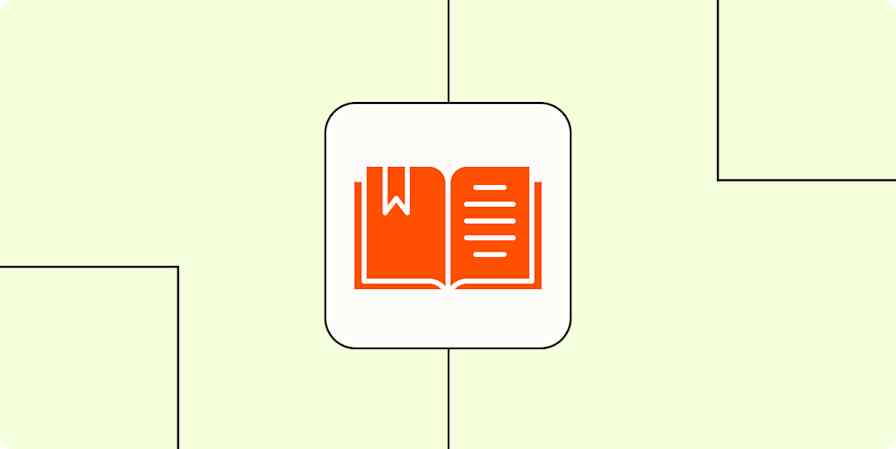 An icon of an open book with a bookmark on a light yellow background.