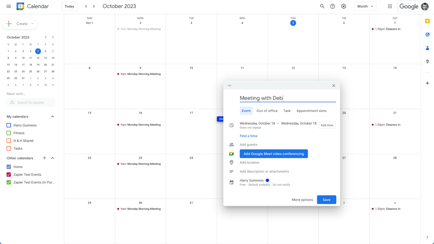 Google Calendar, our pick for the best free calendar app for seamless integration with other calendar services.