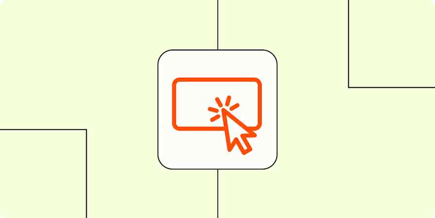 A hero image with an icon of a cursor clicking a CTA button and a line graph