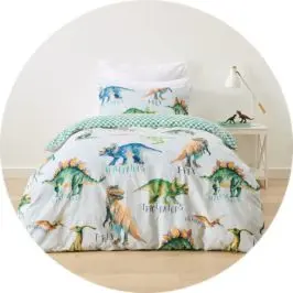 Dinosaur Cotton Rich Reversible Quilt Cover Set - Single