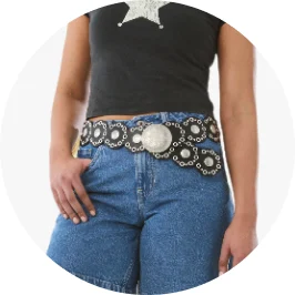 Stud disc belt in black c