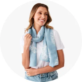 Woman Wearing Shibori Print Blue S