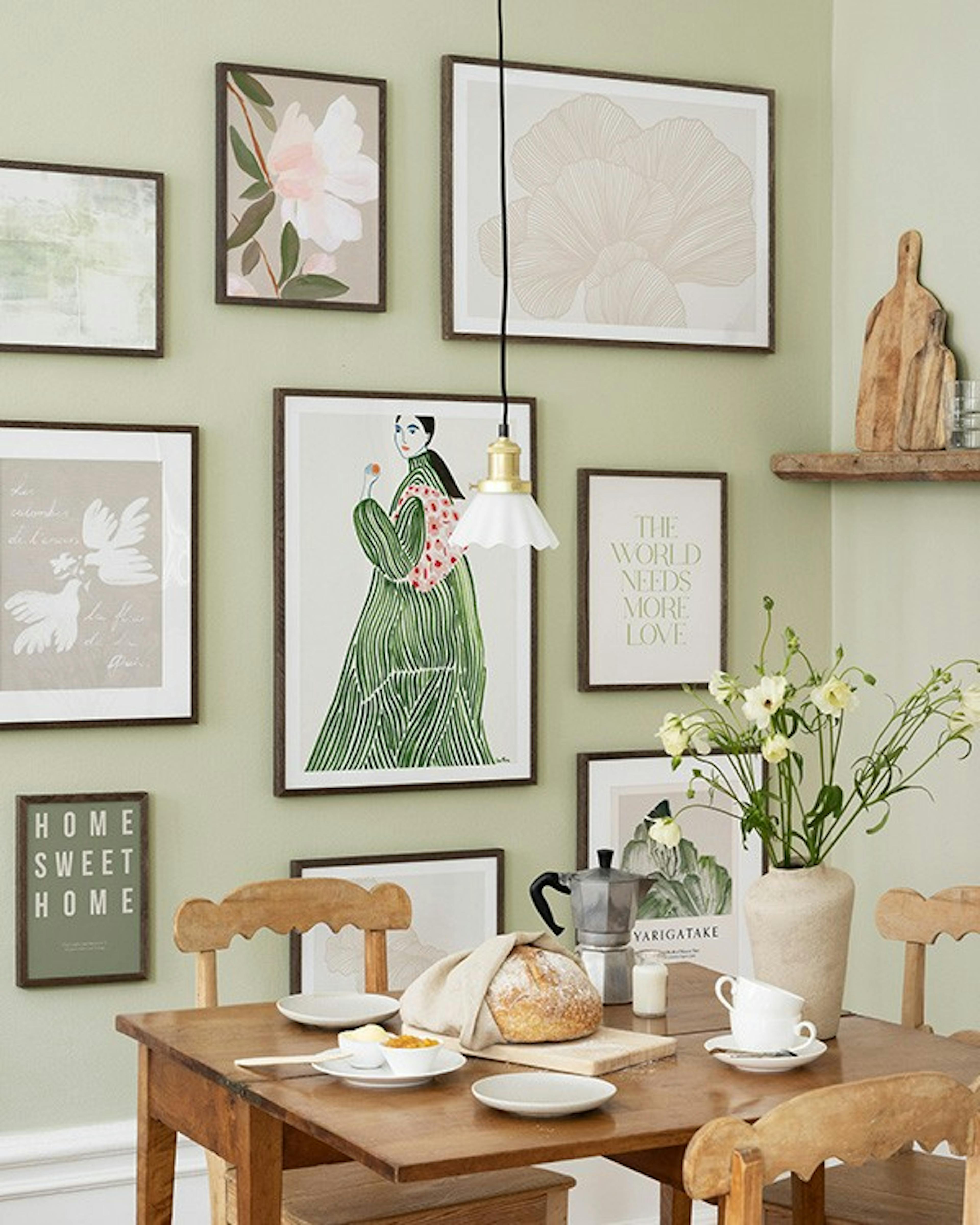 Refreshing Summer Greens gallery wall