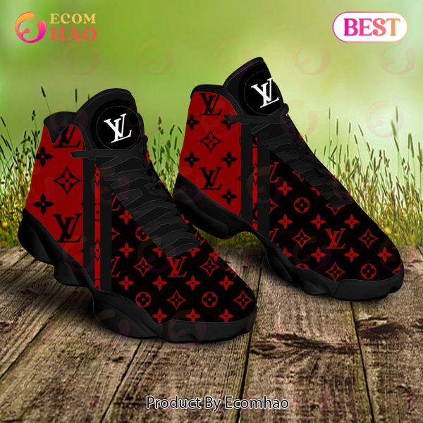 Louis Vuitton Air Jordan 13 Red Black LV Shoes, Sneakers