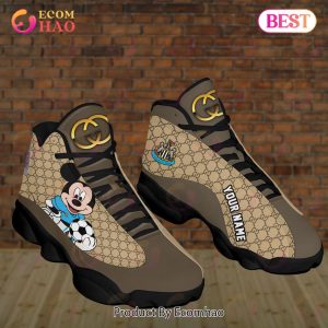 Limited Edition Custom Name Gucci Jordan 13 Newcastle United Mickey Sneakers Shoes Hot 2023 GC Gifts Unisex