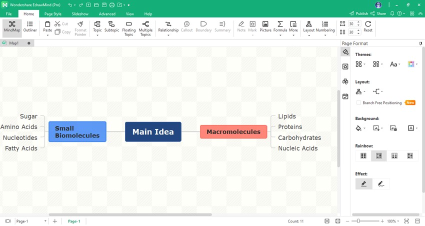 customize biomolecule concept map