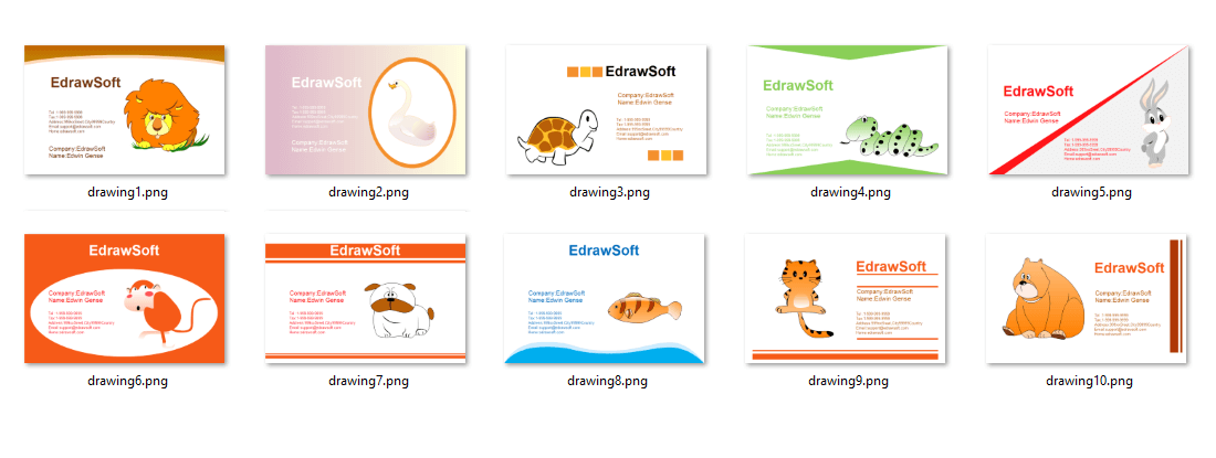 Business Card Templates about animal