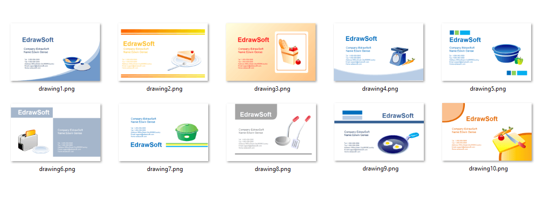 Business Card Templates about food