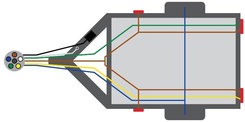 diagrama de cableado de remolque de 6 pines