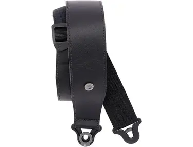 D'Addario Comfort Leather Auto Lock Guitar Strap Black 2.5"