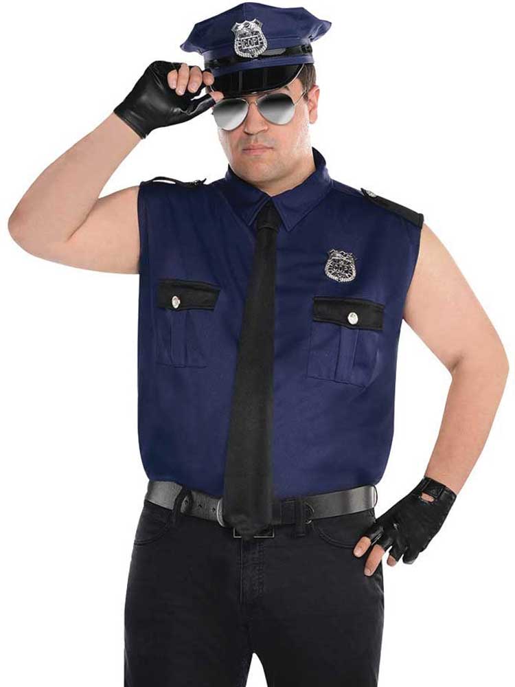 Adults Mens Under Arrest Police Sexy Cop Fancy Dress Stripper Costume M ...