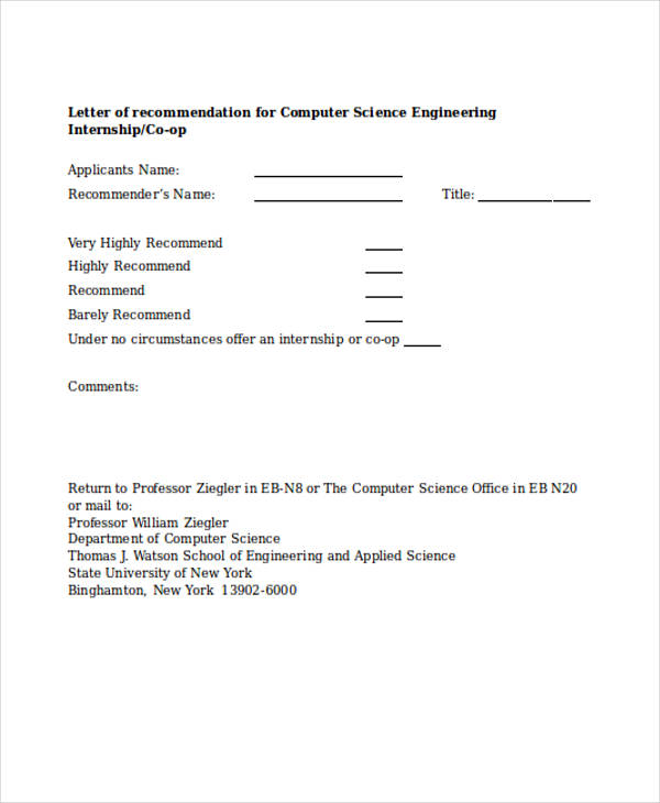 Engineering Internship Recommendation Letter