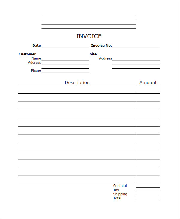 Job Invoice - 11+ Examples, Google Docs, Google Sheets, Excel, DOC ...