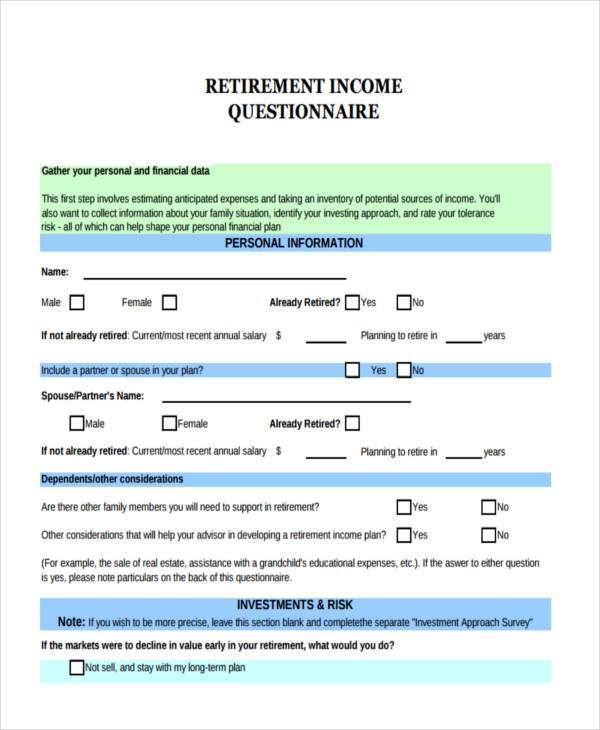 Retirement Income Example