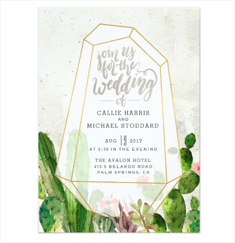 Desert Succulent Wedding Invitation