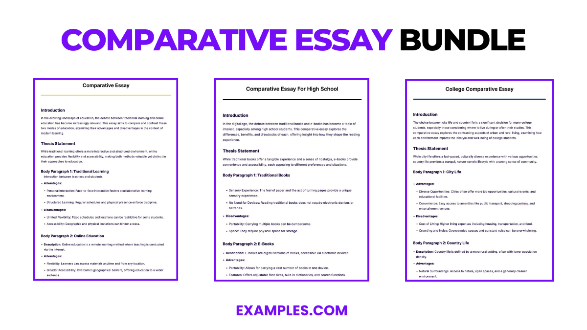 Comparative Essay Bundle