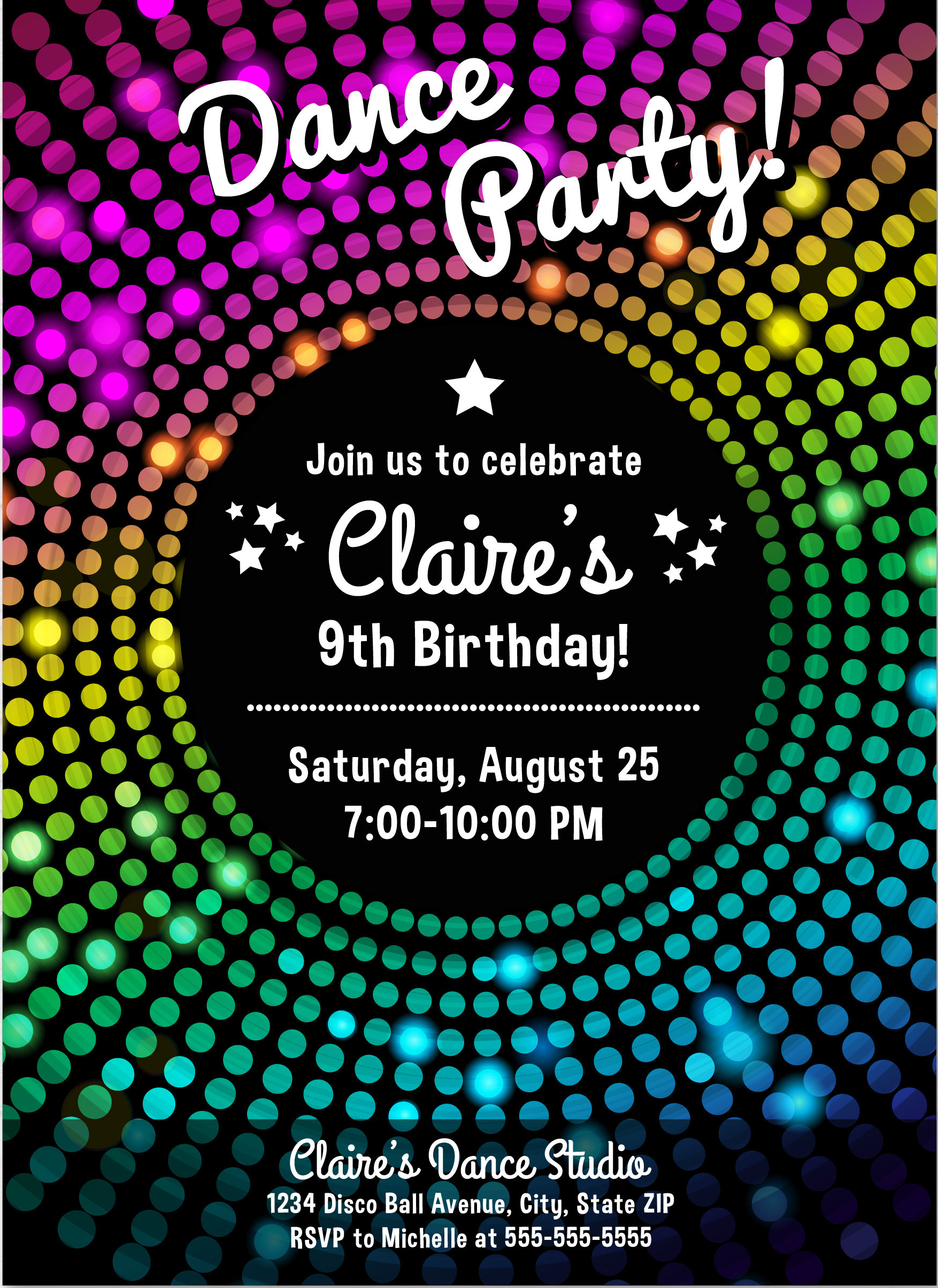 Dance Party Invitations Templates