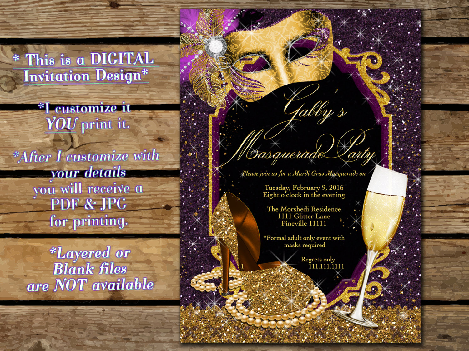 Elegant Masquerade Invitation Template