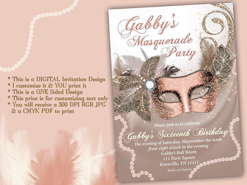 Quince Masquerade Invitation