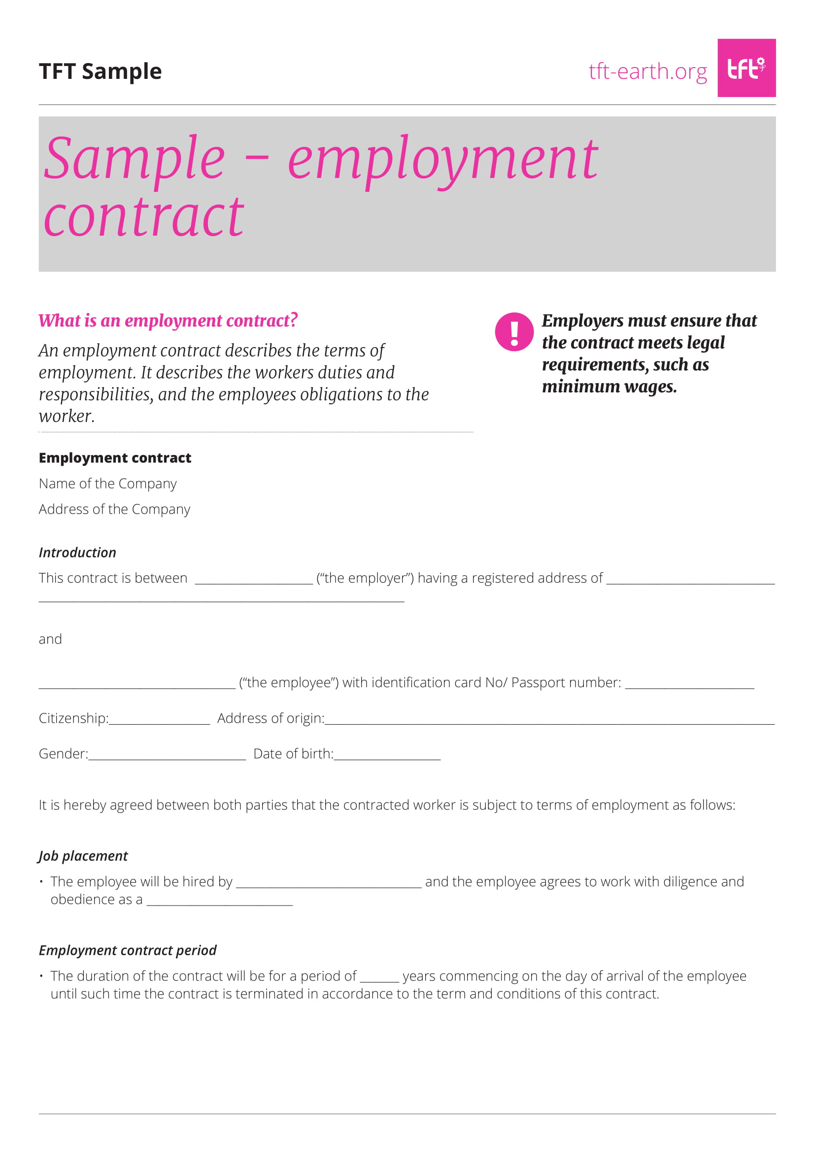 employment contract template