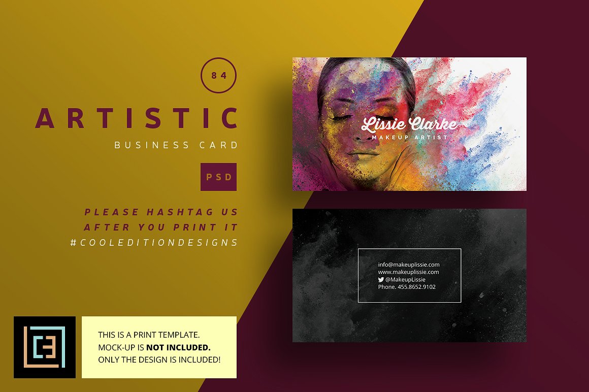 Beautiful Artist Business Card Example