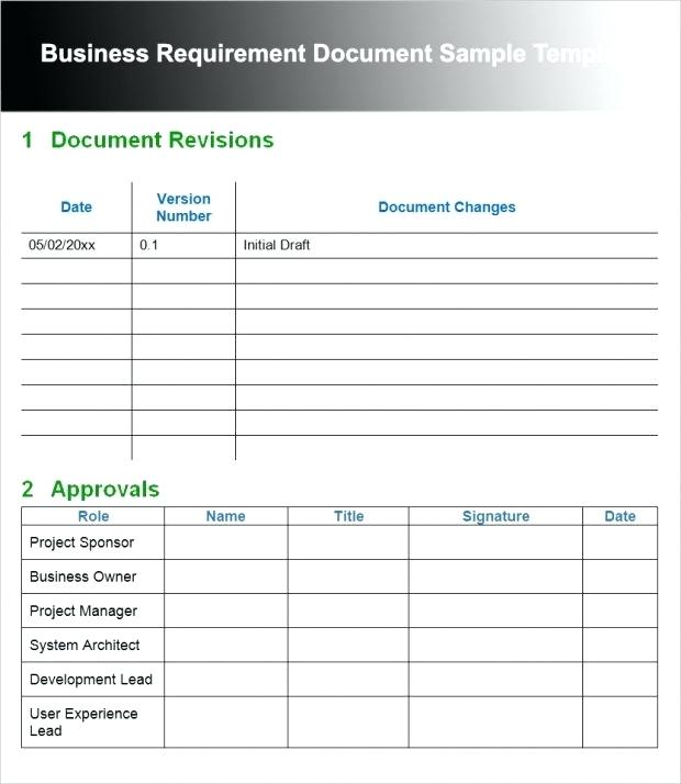 Draft Business Requirements Document Example