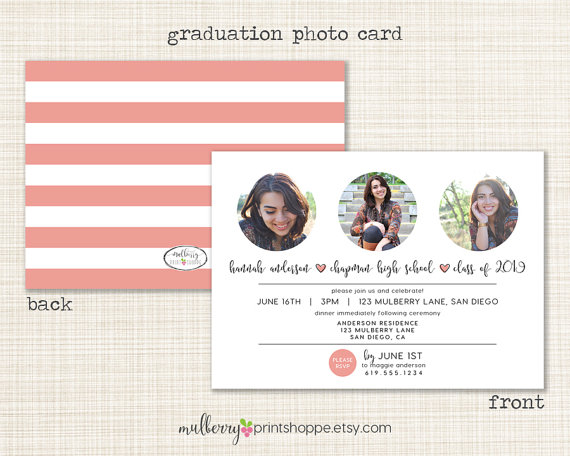 Printable Photo Graduation Postcard Example