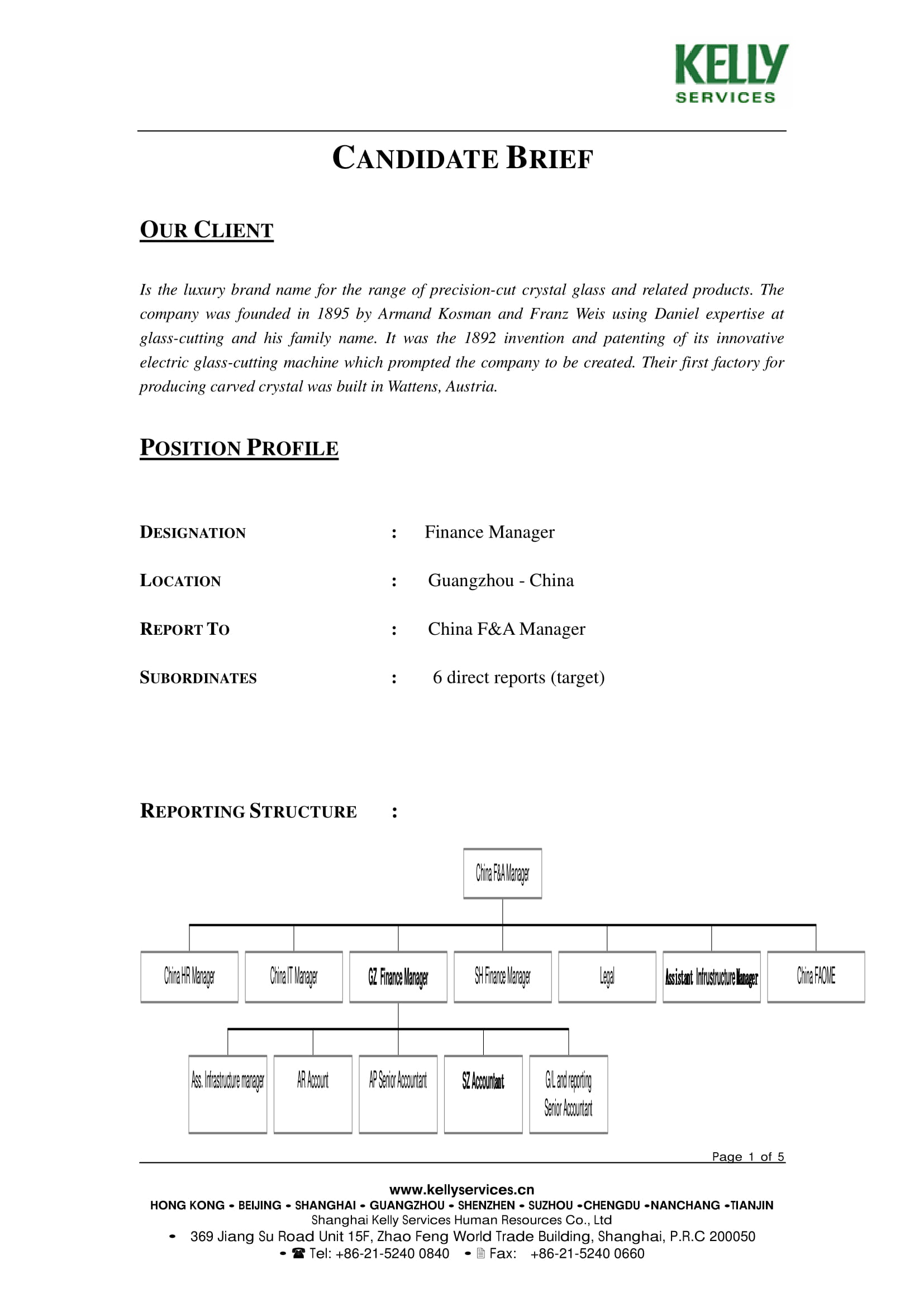 Candidate Brief for a Client Example