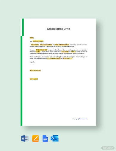 Business Meeting Letter Template