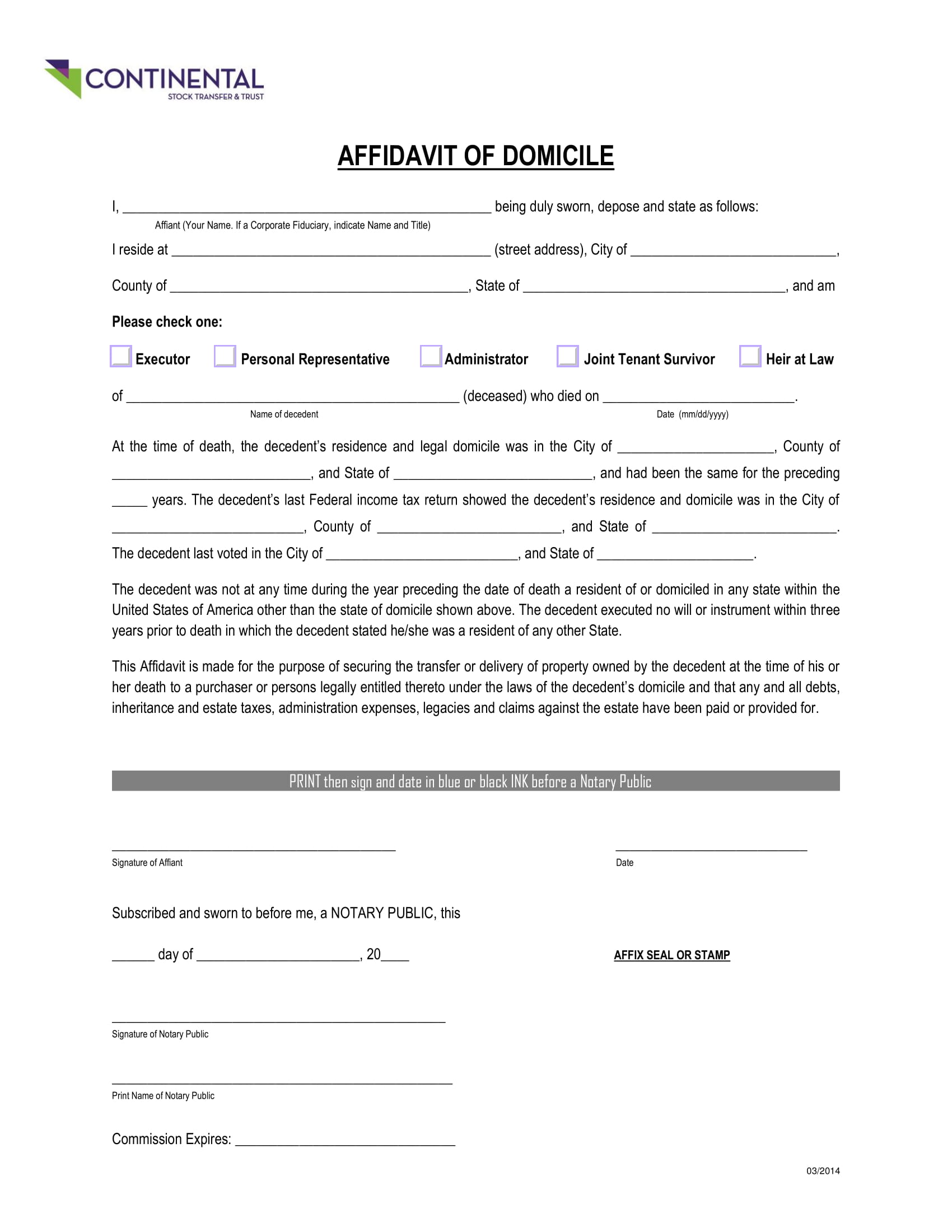 Affidavit Of Domicile Ny Form Fill Out And Sign Print - vrogue.co