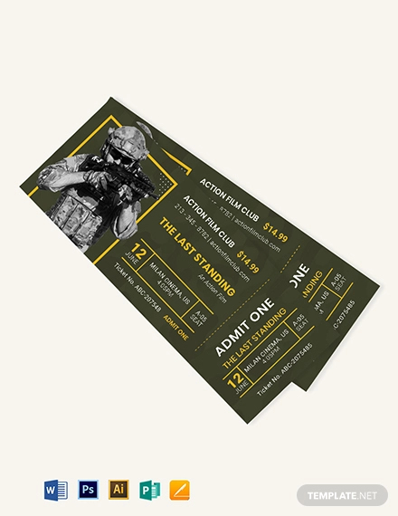 Action Movie Ticket Template