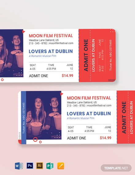 Date Night Movie Ticket Template