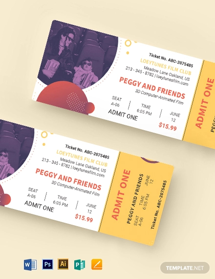 Family Movie Ticket Template