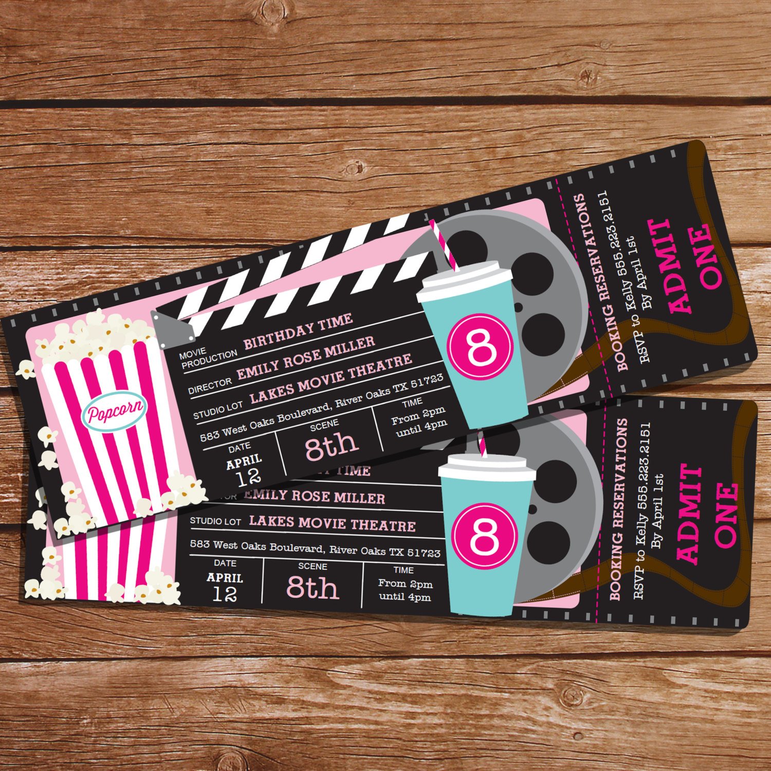 Movie Party Invitation Ticket Example